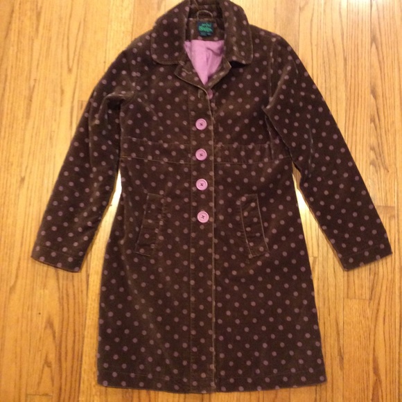 Mini Boden 11 12 Velvet Pea Coat 11/12 polka dot - Picture 2 of 10